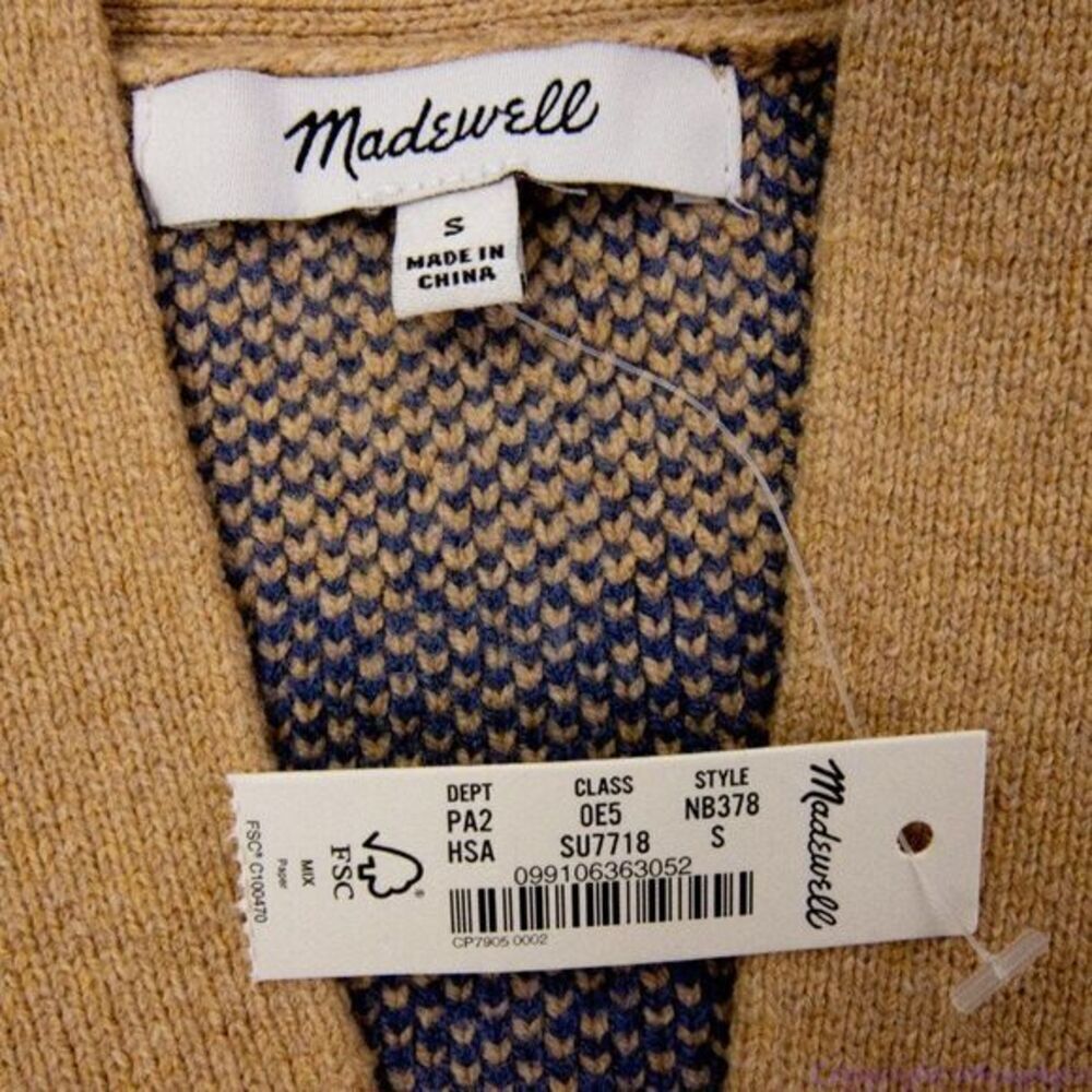 NWT‎ Madewell Bayberry Cardigan Sweater in Buffalo Check, S, Kim Kardashi… - Picture 14 of 16